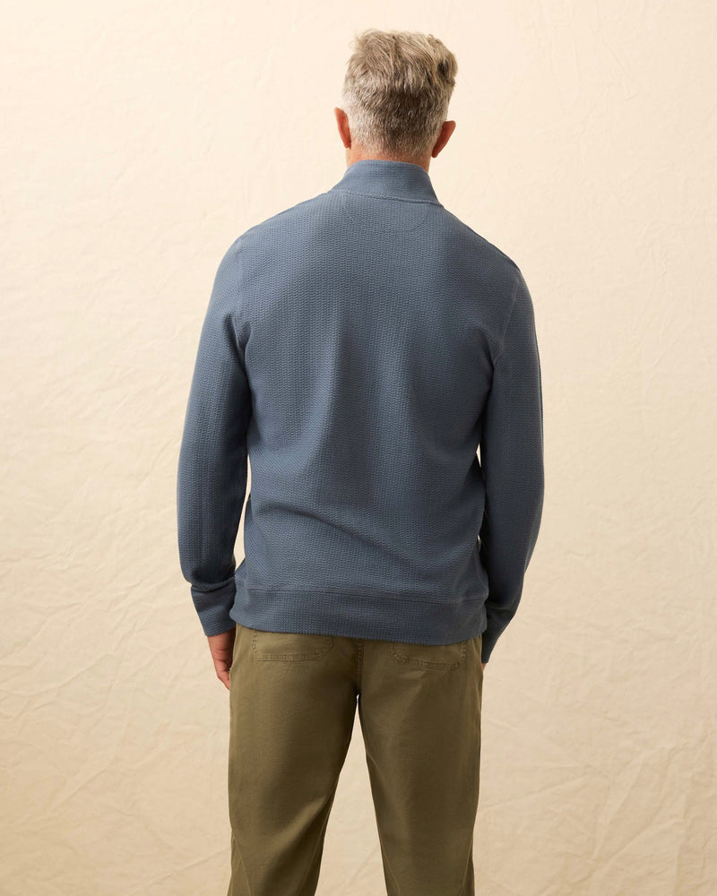 Faherty Mens Textured Knit Quarter Zip