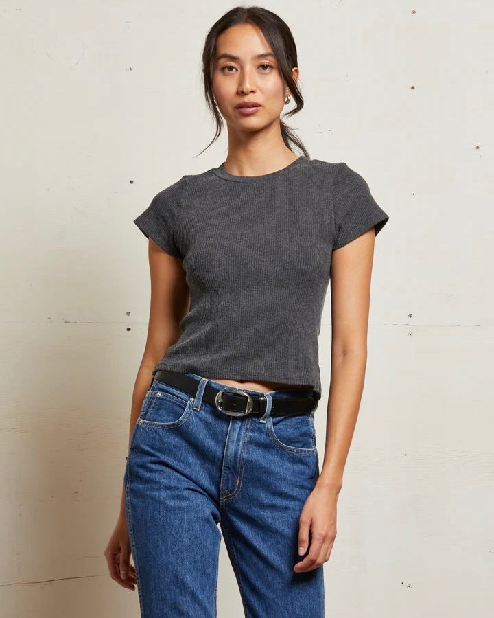 PWT Gabby Sweater Rib Short Sleeve Crew