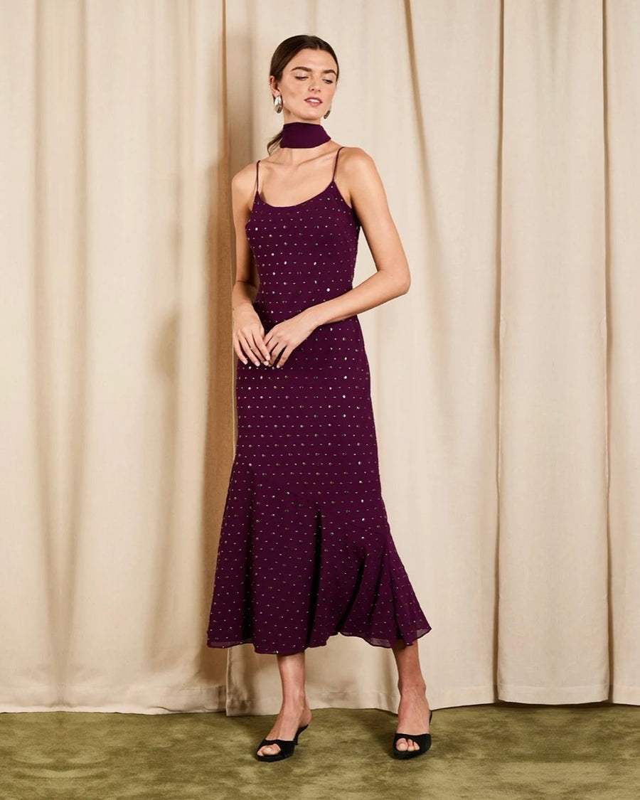 studded midi dress Saylor Lunetta Chiffon Our Favorite Balsamic Vinaigrette Product Description 100% Polyester bank holiday Size:37.5