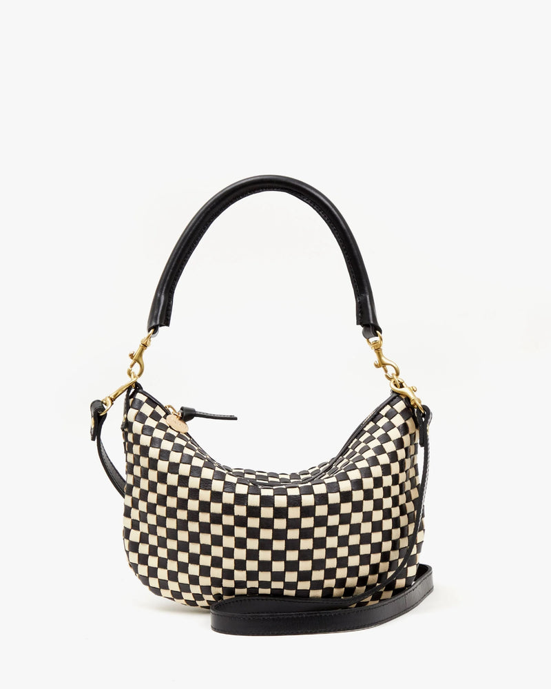Clare V. Petit Moyen Messenger - Black/Cream