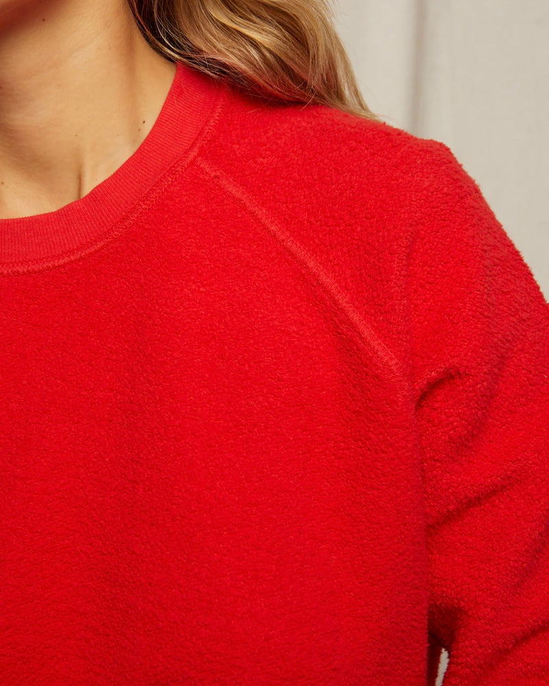PWT Ziggy Inside Out Fleece Shrunken Crew in Poppy Red
