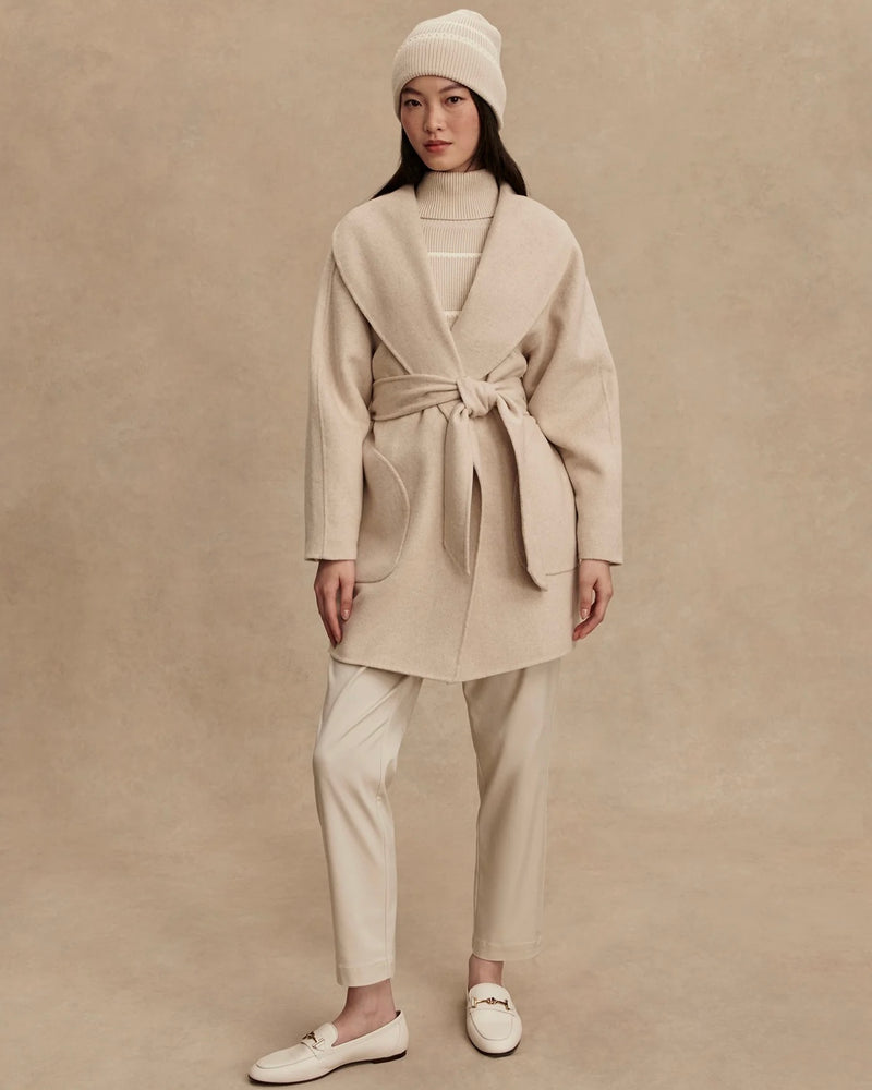 Varley Edgemere Wrap Jacket in Pumice Stone Marl