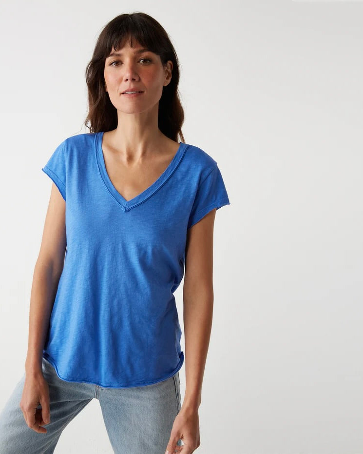 Michael Stars Baxter V-Neck Raw Edge Tee