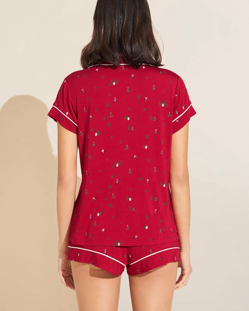 Eberjey Holiday Gisele Printed Shortie PJ Set