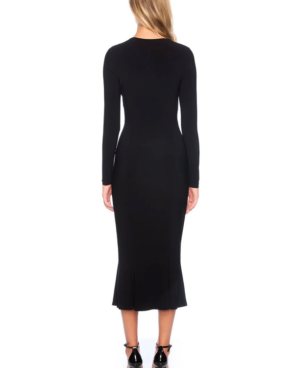 Susana Monaco Matte Jersey Trumpet Crew Dress