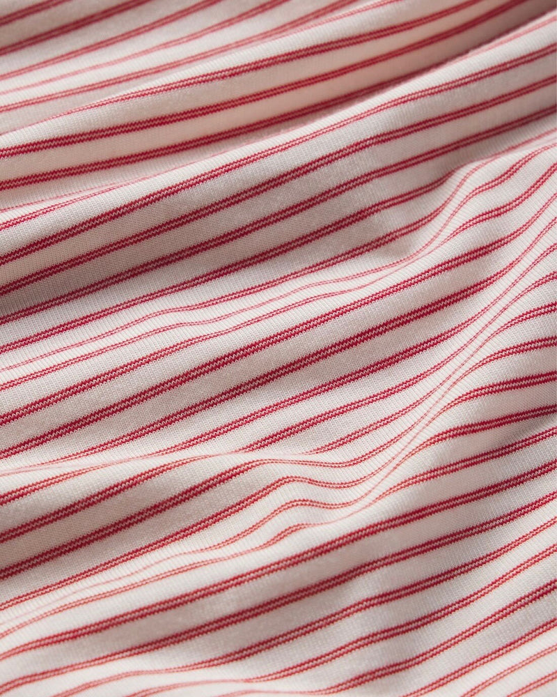 Eberjey Gisele Printed Long PJ Set in Duo Stripe Holly Red