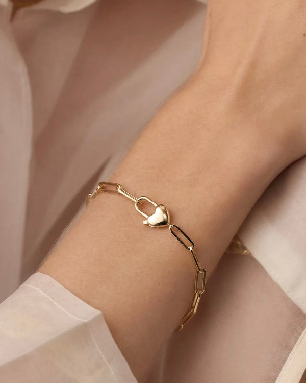 Gorjana Heart Padlock Bracelet - Gold