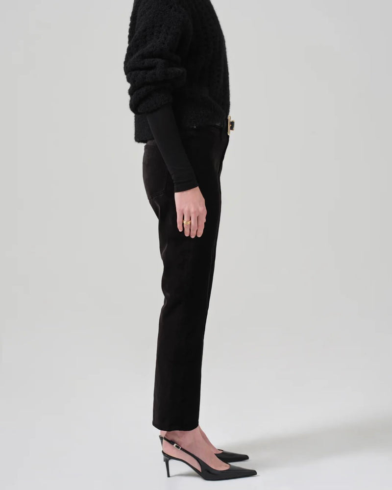 Citizens of Humanity Isola Cropped Trouser Velvet in Black