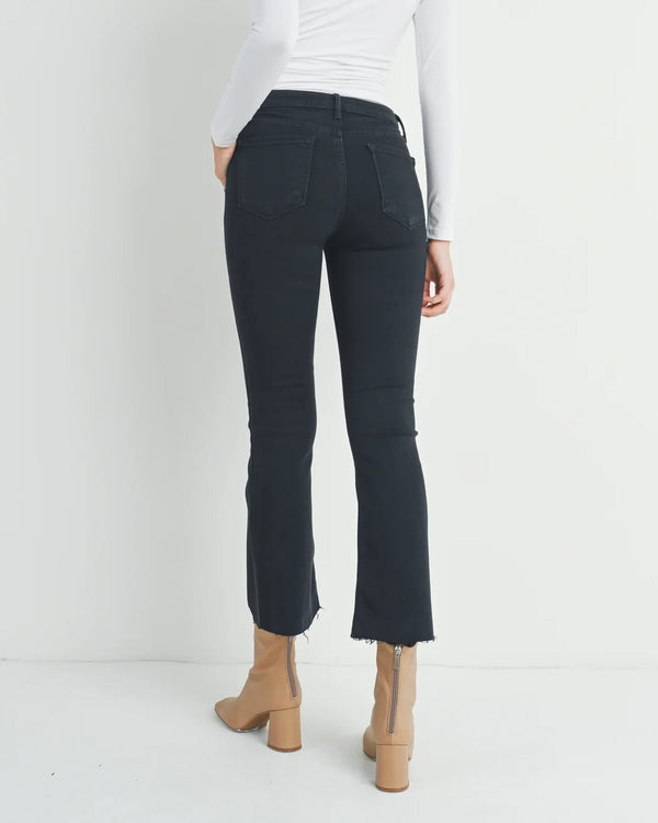 JBD High Rise Tonal Crop Flare in Black