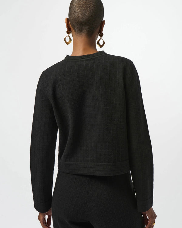Joseph Ribkoff Sweater Knit Crew Neck Button-Front Jacket