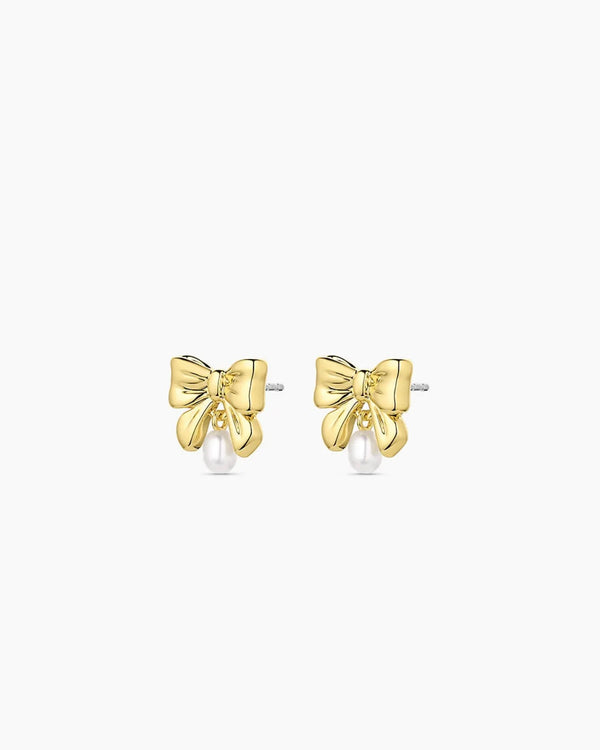 Gorjana Bow Pearl Earrings