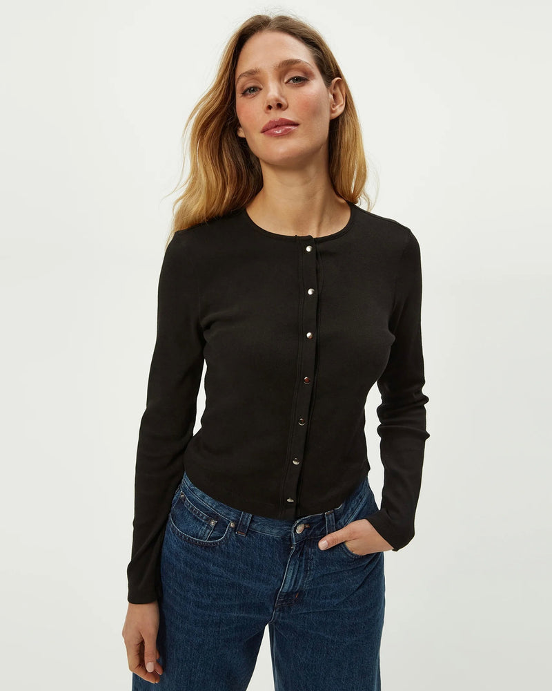 Michael Stars Trixie Crew Neck Snap Cardigan