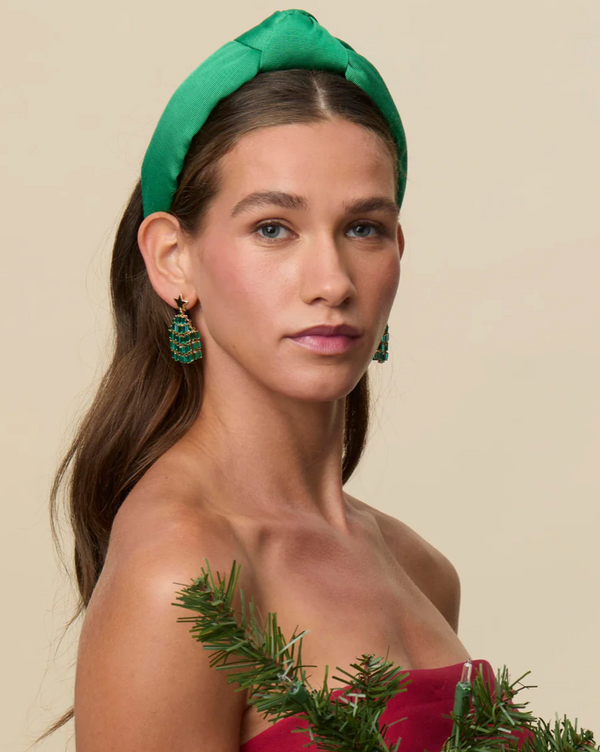 Lele Sadoughi Knotted Moire Headband - Evergreen
