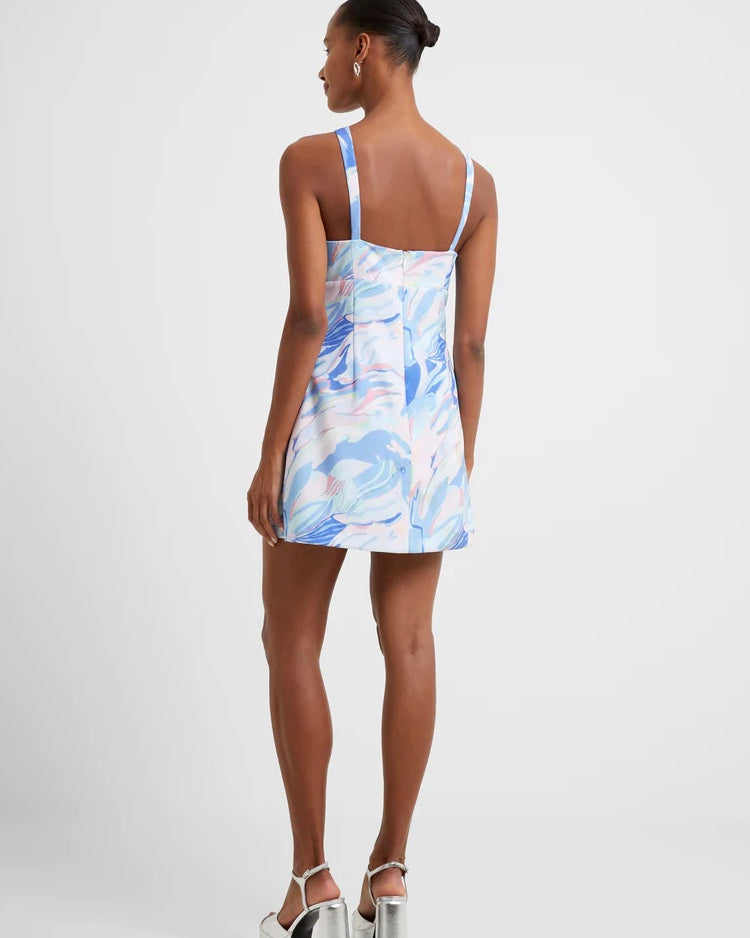 French Connection Dalla Printed Cross Over Neck Dress