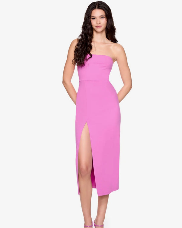 Susana Monaco Tube Midi Slit Front Dress 36" in Romantic