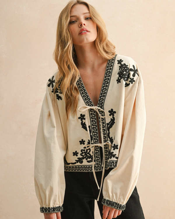 Floral Patch Detailed Jacket