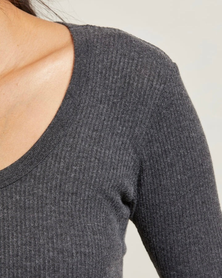 PWT Josie Sweater Rib Long Sleeve U Neck