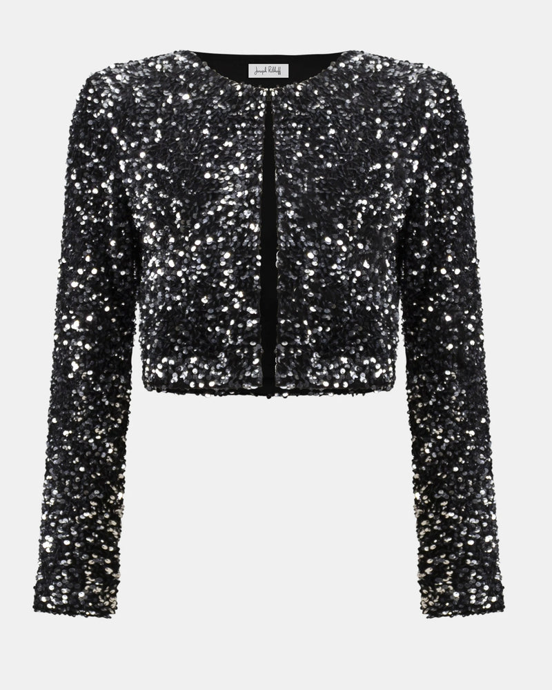 Joseph Ribkoff Sequined Velvet Cropped Cover-Up