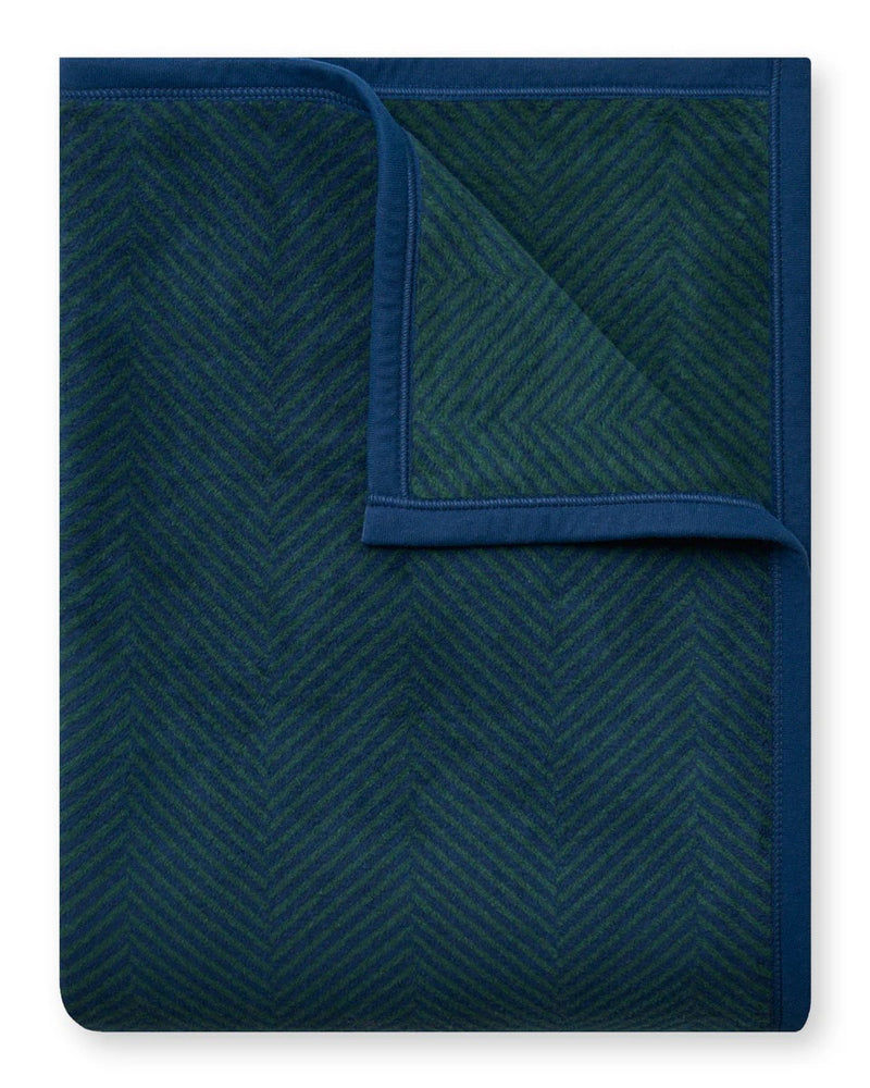 Harborview Herringbone Blue Spruce Blanket