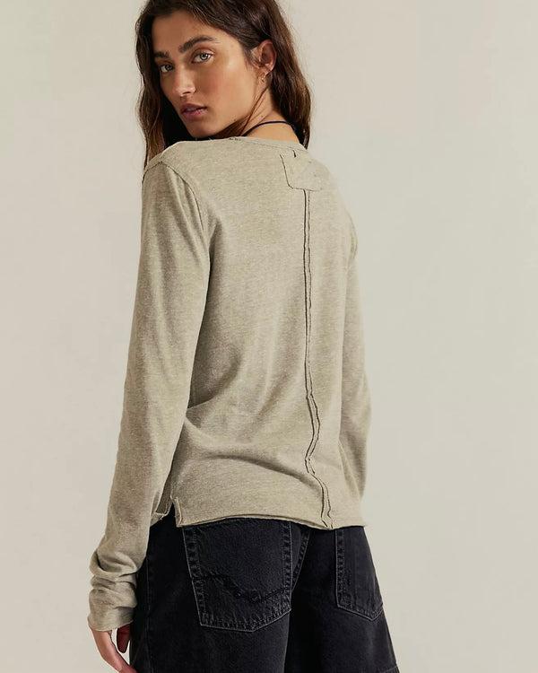 Free People Nova Tee Long-Sleeve in Caiman
