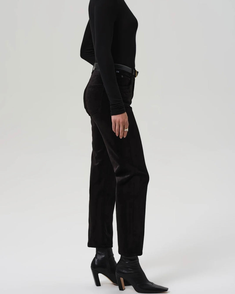 Citizens of Humanity Delfina Straight in Black Velvet