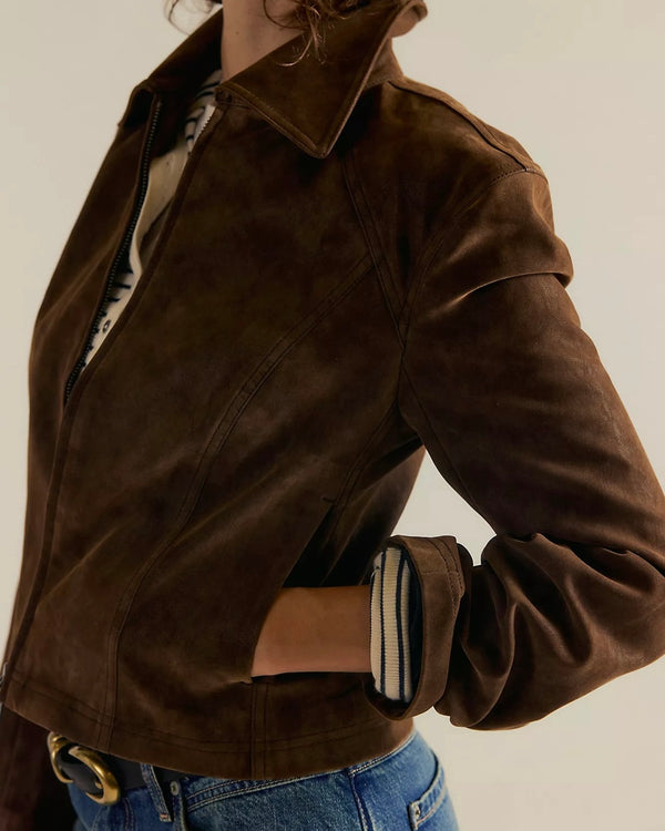 Free People River Vegan Jacket in Double Espresso