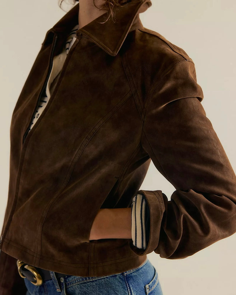 Free People River Vegan Jacket in Double Espresso