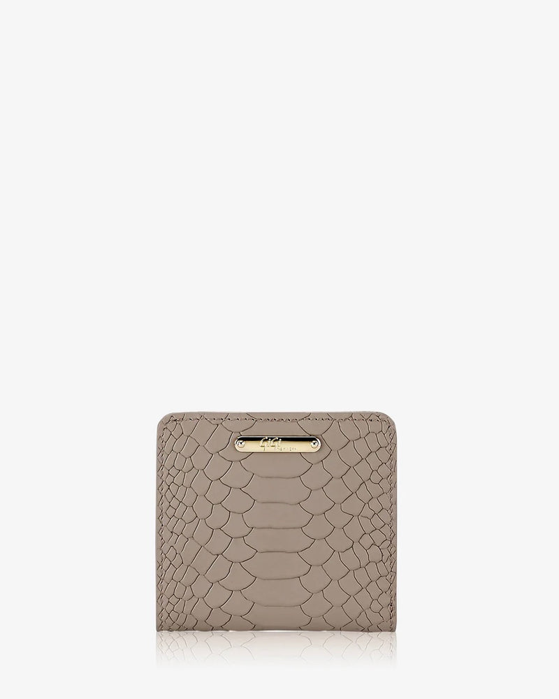 Gigi Embossed Python Mini Folding Wallet