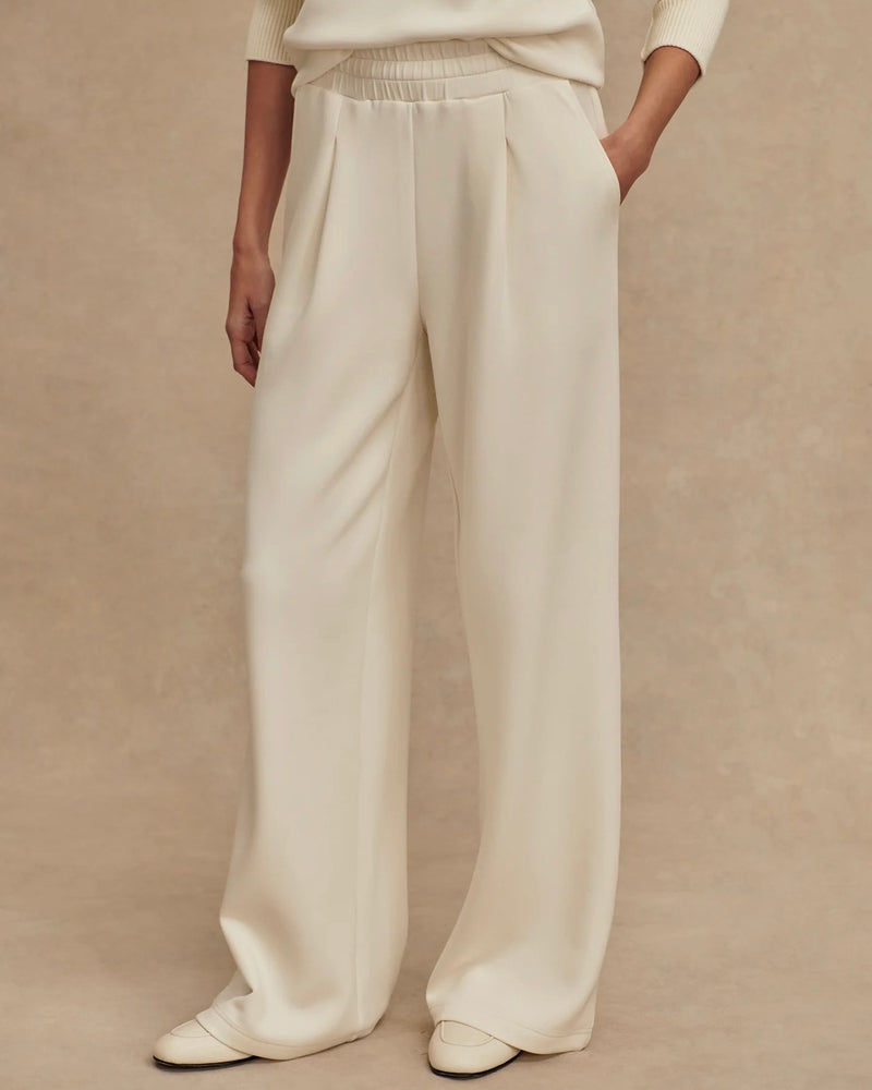 Varley Extra Wide Leg Pant 29.5 in Egret