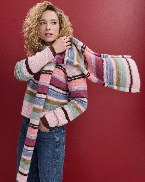 Aura Striped Crew Pullover