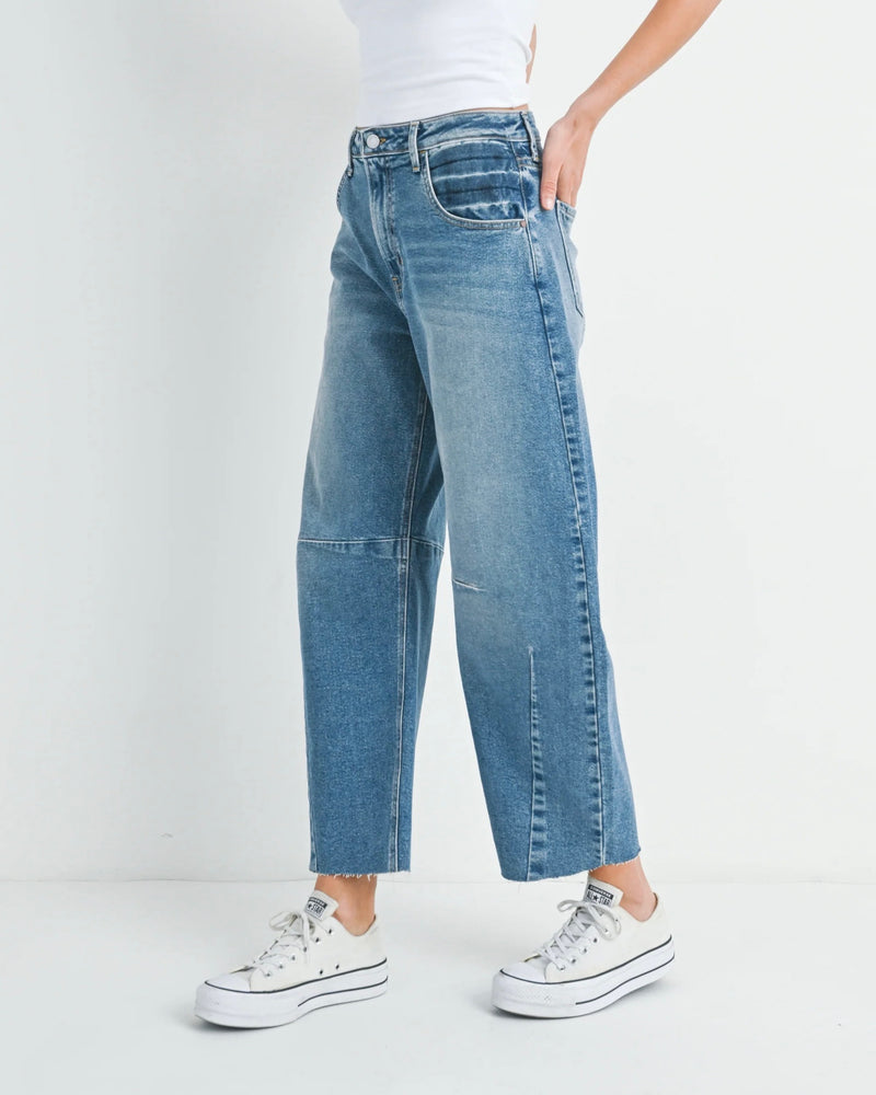 Just Black Denim Barrel Jean with Seams