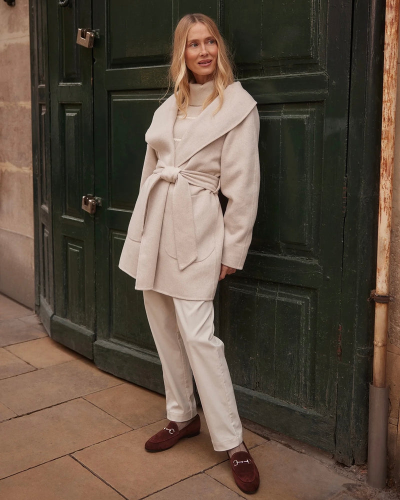 Varley Edgemere Wrap Jacket in Pumice Stone Marl