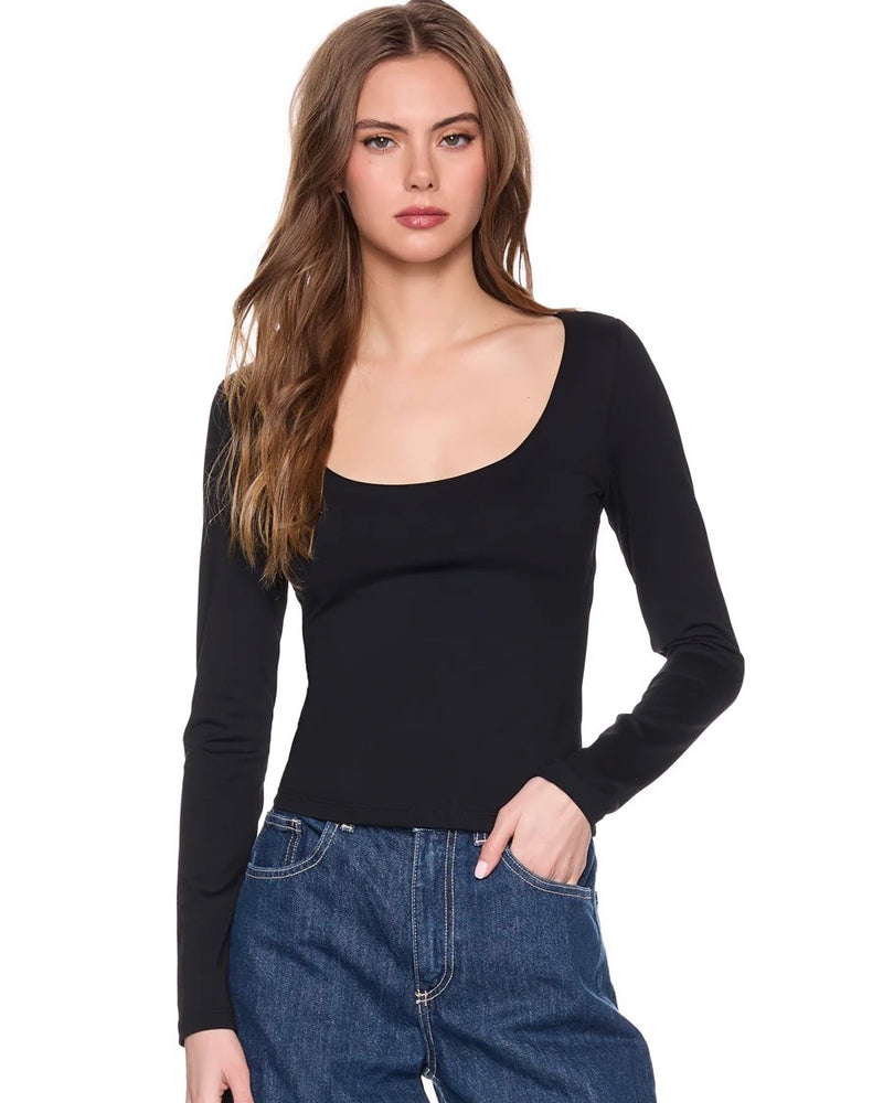 Susana Monaco Scoop Front Longsleeve Top