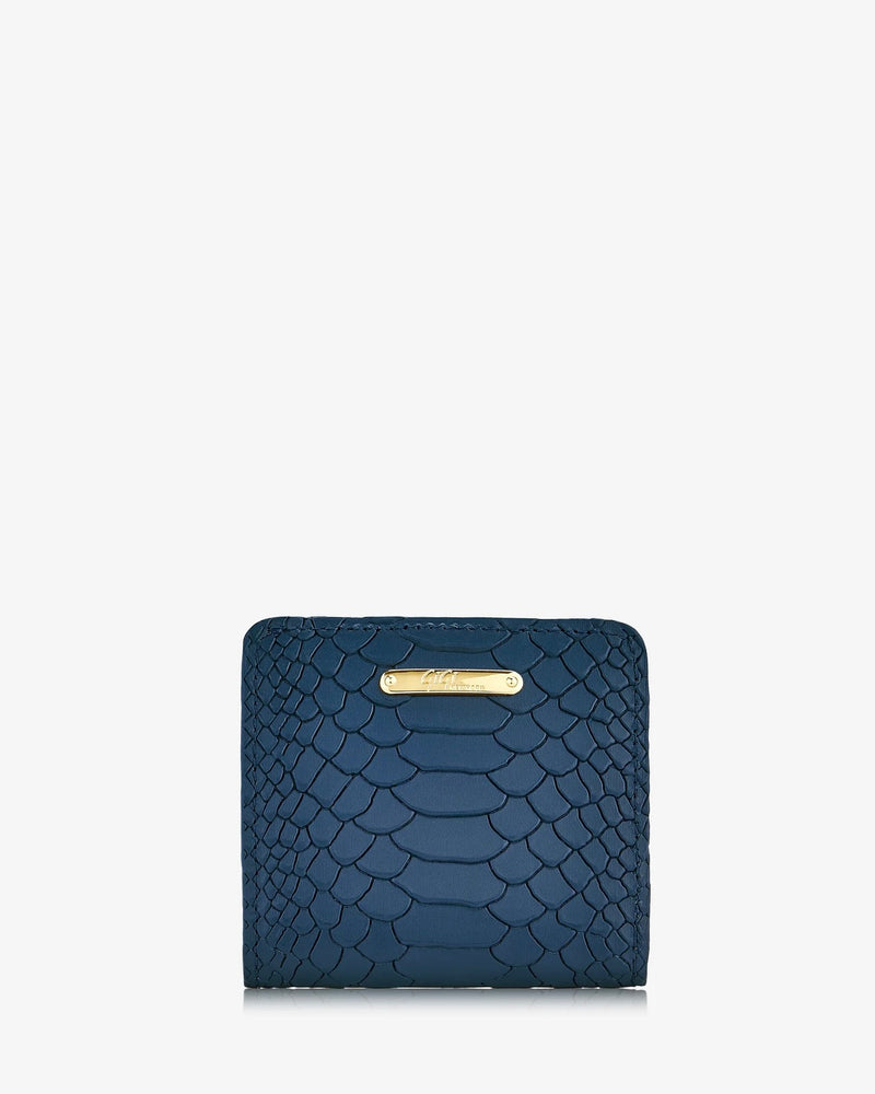 Gigi Embossed Python Mini Folding Wallet