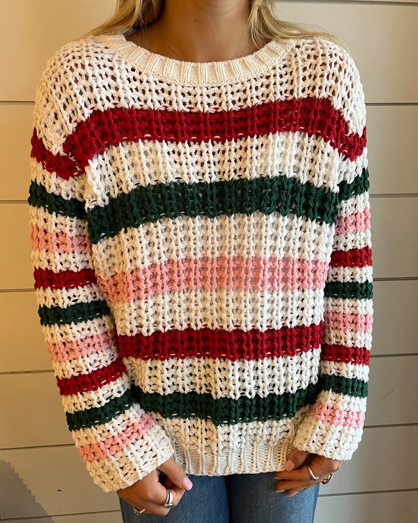 Wooden Ships North Pole Striped Cotton Crew