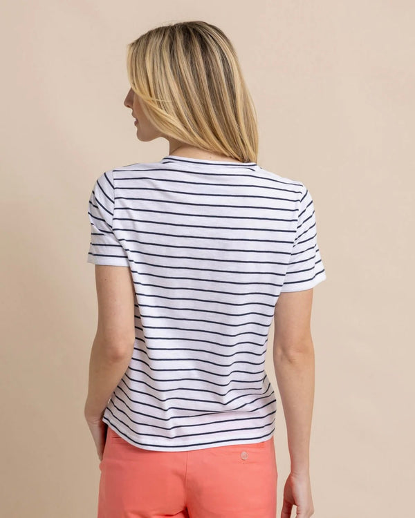 Southern Tide SF Stripe Crew Neck Tee