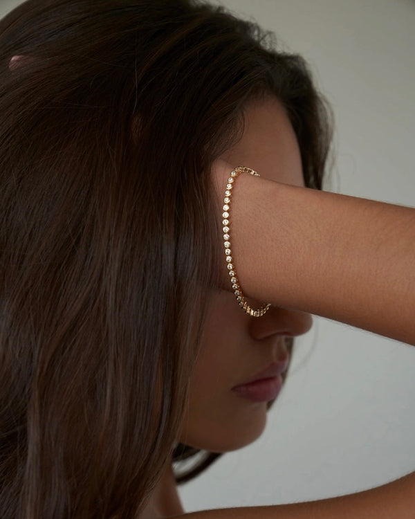 Mini Reese Tennis Bracelet - Gold 6.5"