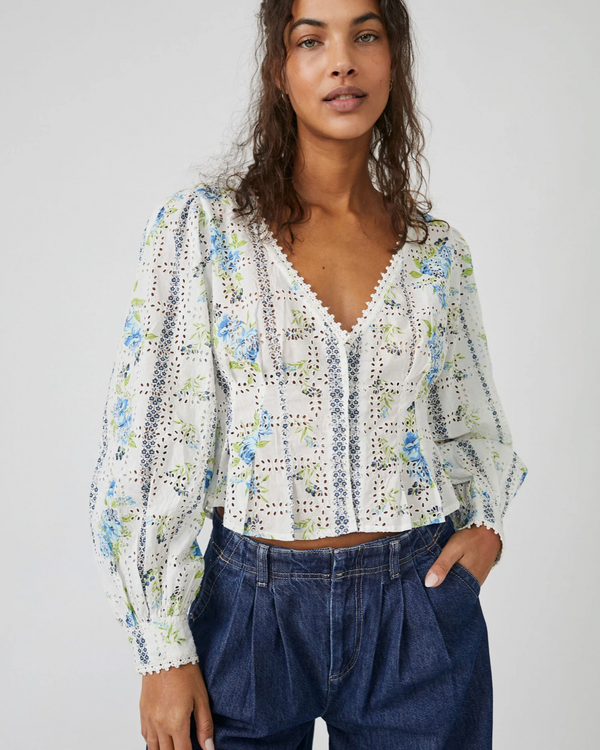 Free People Blossom Eyelet Top