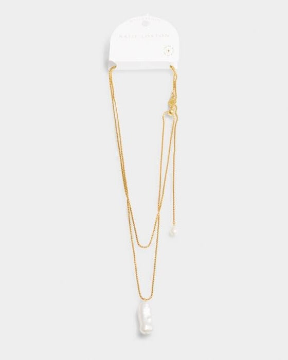 Pearl Lustre Lariat Necklace