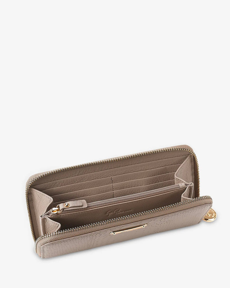 Gigi Python Embossed Large Zippered Wallet