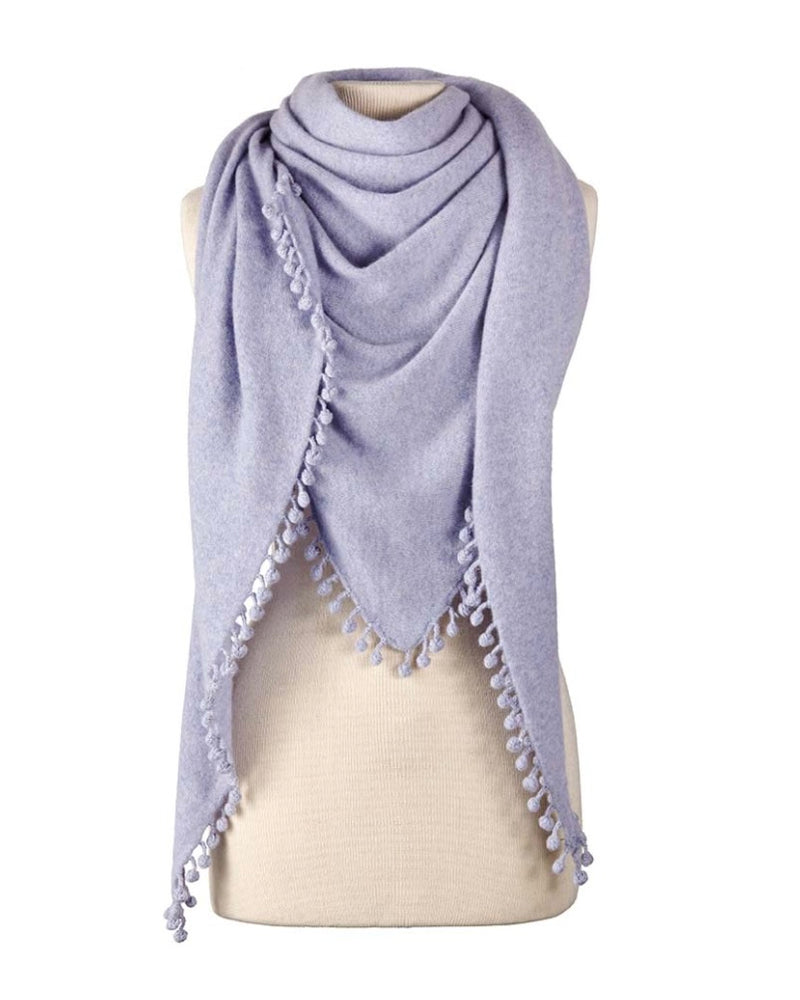 Captiva Cashmere Pom Pom Triangle Wrap