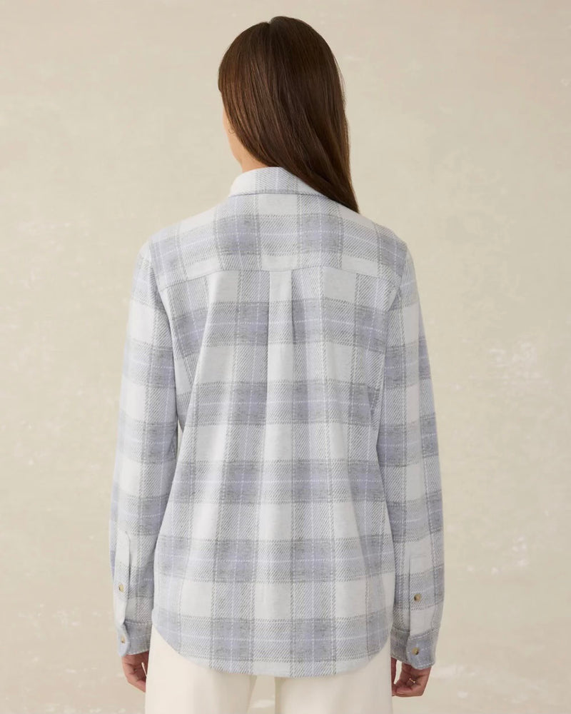 Faherty W Legend Sweater Shirt in Blue Ravine Plaid