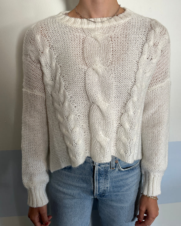 Wooden Ships Aspen Cropped Chunky Cable Crew