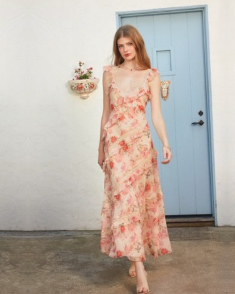 pastel lace maxi dress Lace Maxi Dress Pink Lavender