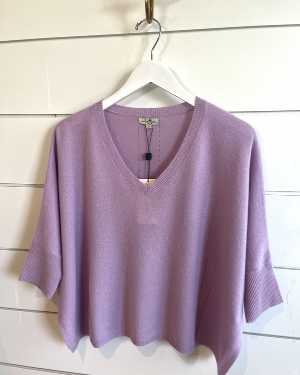 Cortland Park Rose Cashmere Sweater in Lilac