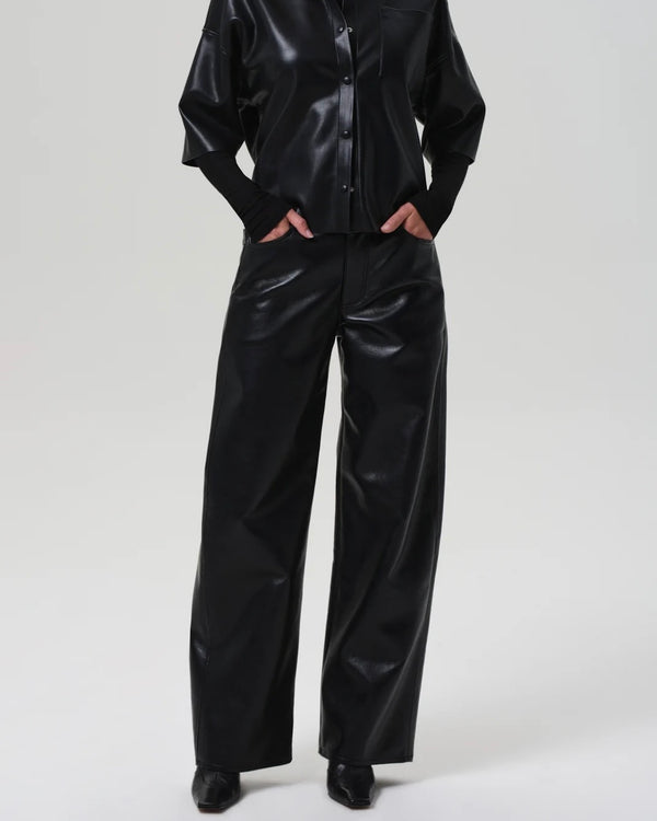 Citizens of Humanity Ayla Baggy in Black Recycled Leather