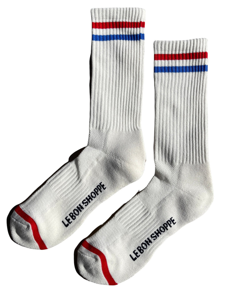 Le Bon Shoppe Extended Striped Boyfriend Socks