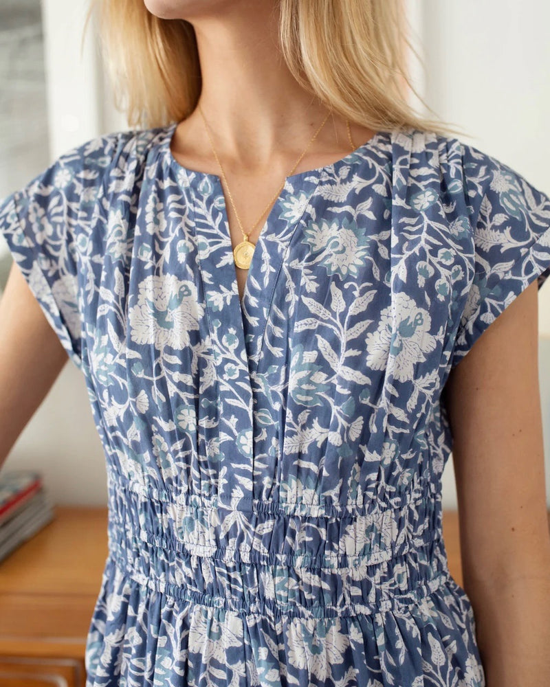 Marea Clara Dress in Indigo Blossom