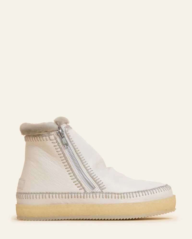 Laidback London Setsu Crochet Boot Milk Leather