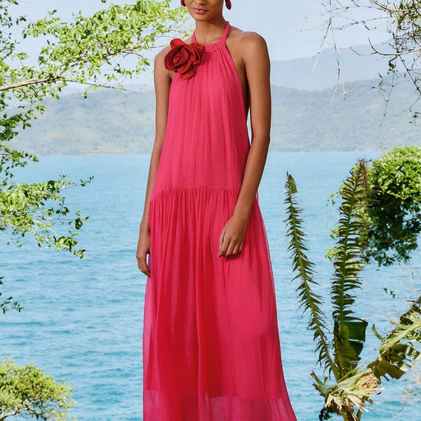 Farm Rio Pink Flower Maxi Dress – Monelle Vermont